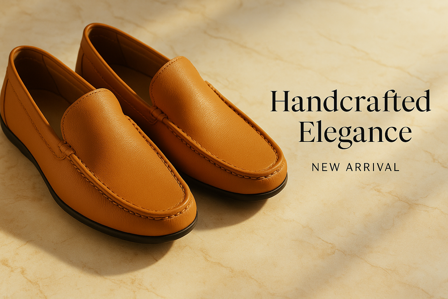 Men’s Classic Tan Leather Loafers – Handcrafted Elegance for Modern Men
