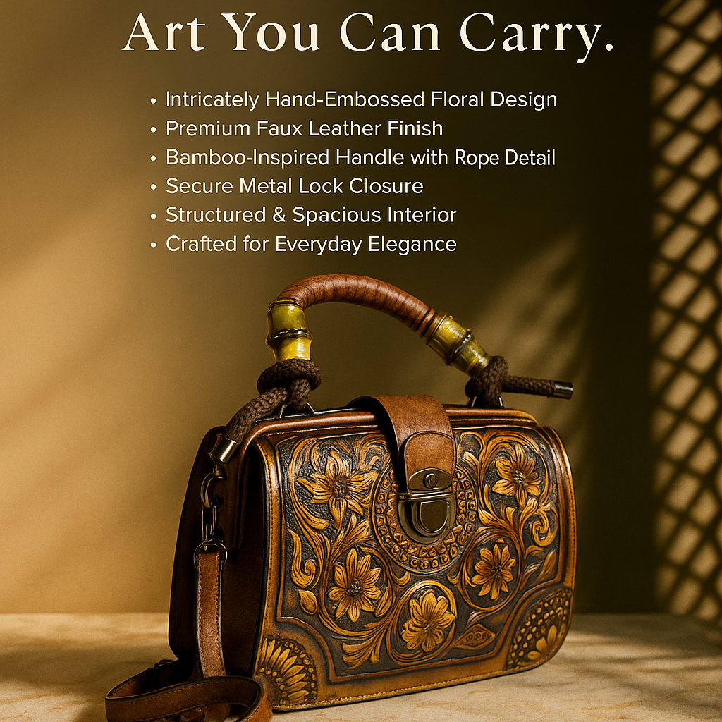 Milestonewear – The Golden Bloom Handcrafted Art Bag