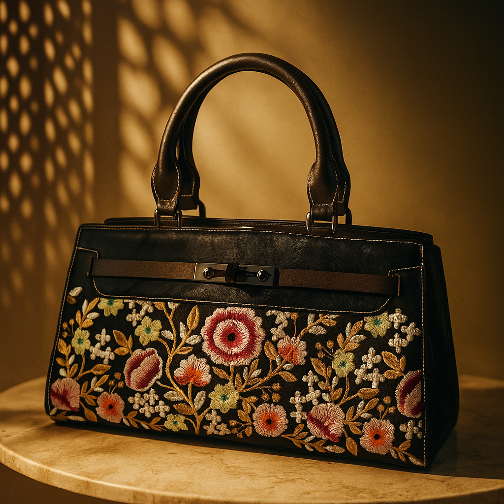 Milestonewear – The Noir Bloom Embroidered Handbag (Copy)