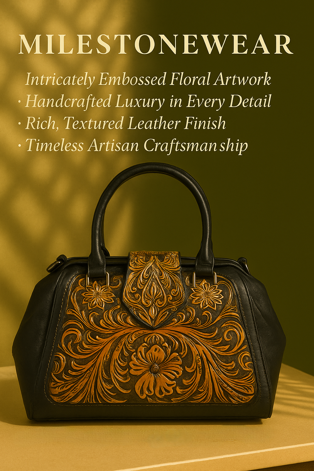 Milestonewear - The Regal Bloom Embossed Handbag