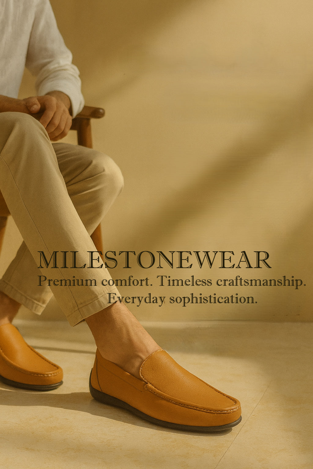 Men’s Classic Tan Leather Loafers – Handcrafted Elegance for Modern Men