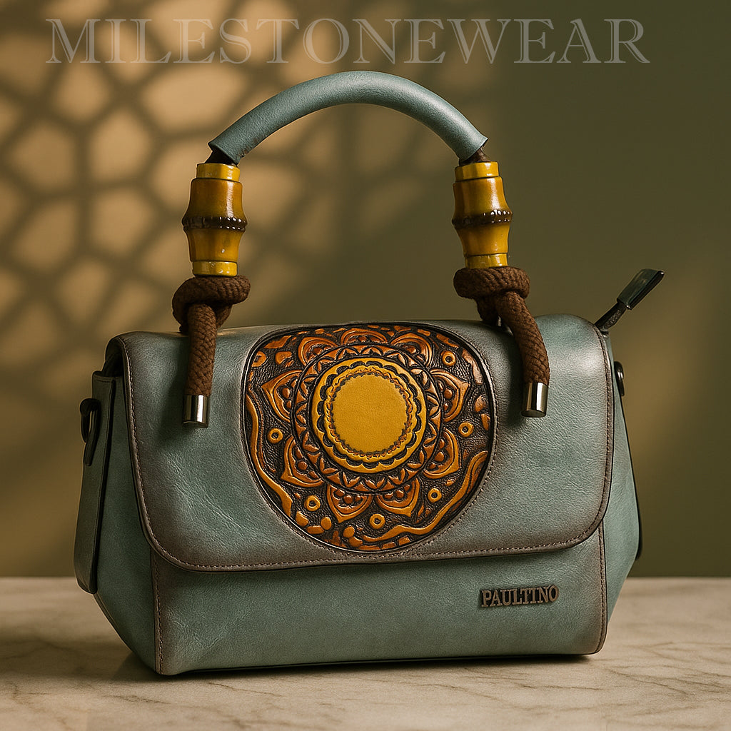 Milestonewear Mandala Art Handcrafted Faux Leather Bag