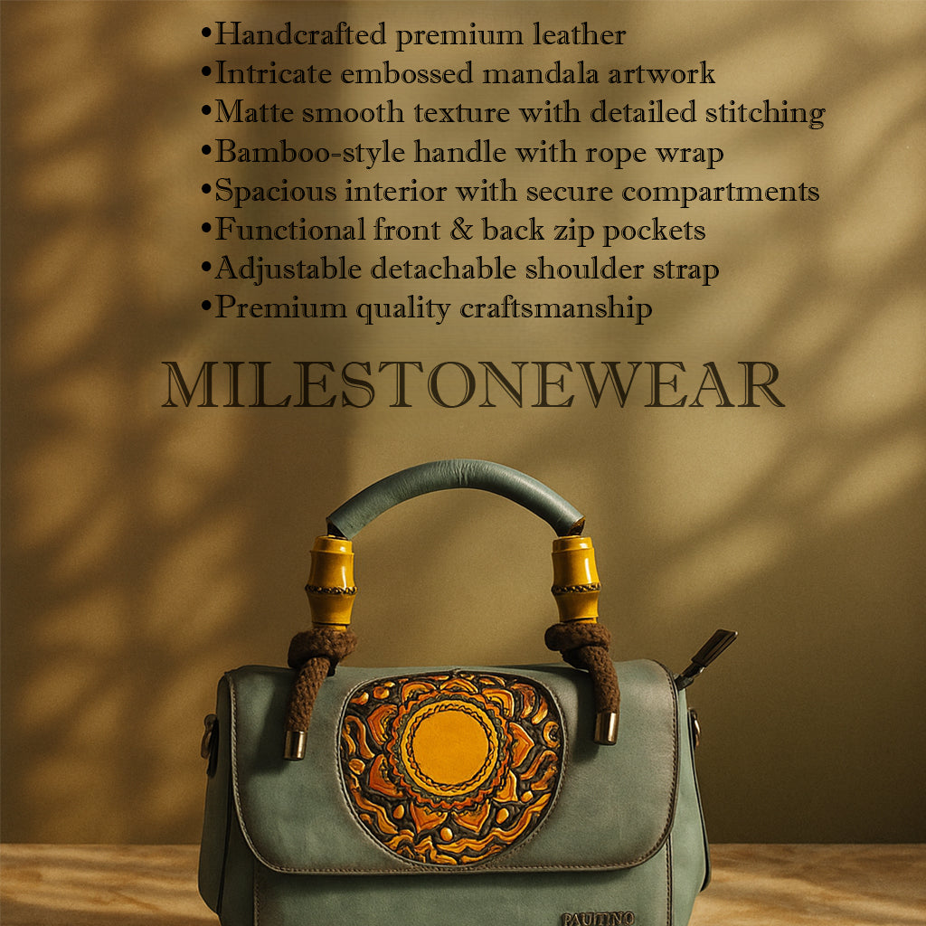 Milestonewear Mandala Art Handcrafted Faux Leather Bag